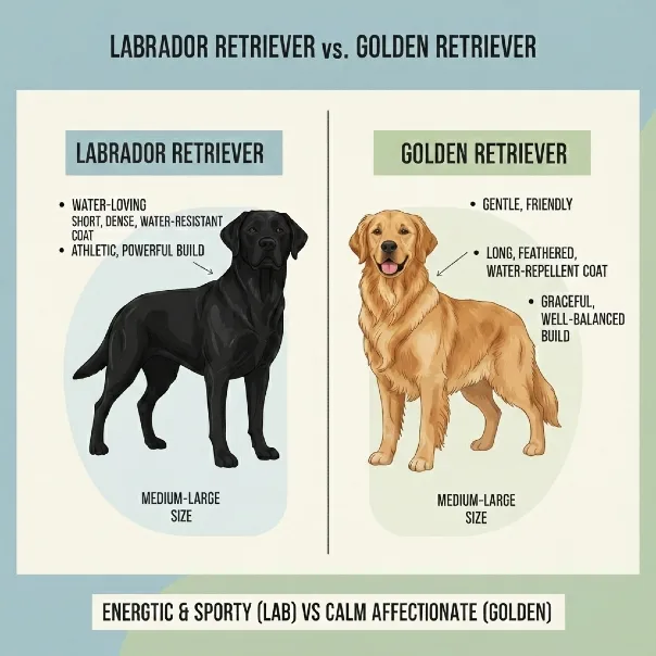 Labrador Retriever vs Golden Retriever Comparison ( Best for Adoption) Honest review-furryguide