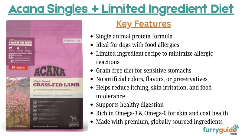 Acana singles one of the best dog food for allergies