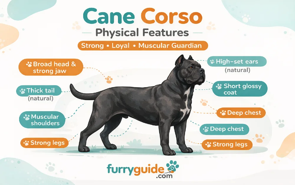 physical charcteristics of cane corso dog breed