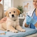 Puppy recieving routine vaccination for a healthy schedule- dog vaccination schedule
